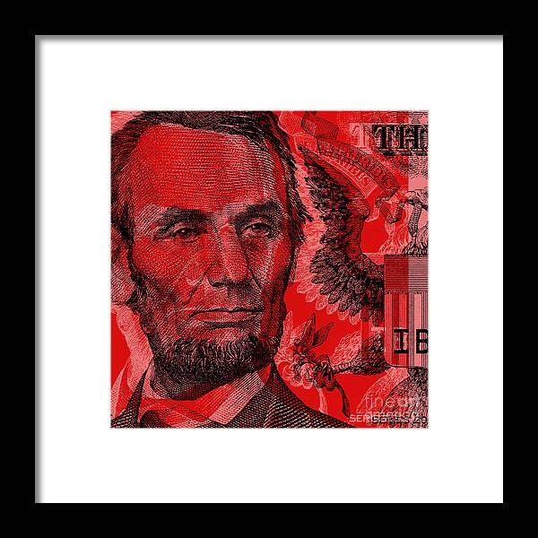Abraham Lincoln Framed Print featuring the digital art Abraham Lincoln Pop Art by Jean luc Comperat