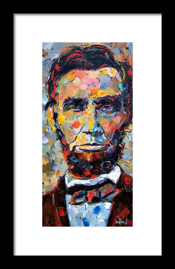 President Framed Print featuring the painting Abraham Lincoln portrait by Debra Hurd
