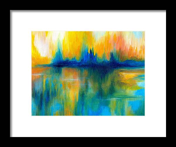 Abstract Framed Print featuring the painting Abstract 14 by Lucie Dumas