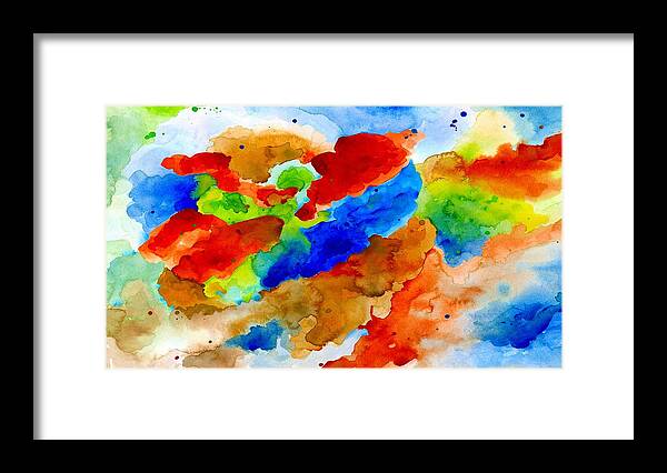 Abstract Framed Print featuring the painting Abstract 15 - Colorful Art by L.Dumas by Lucie Dumas