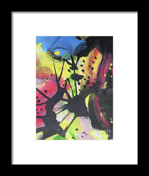 Katerina Stamatelos Framed Print featuring the painting Abstract-2 by Katerina Stamatelos