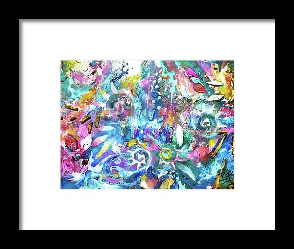 Pastel Framed Print featuring the digital art Abstract 224 by Jean Batzell Fitzgerald
