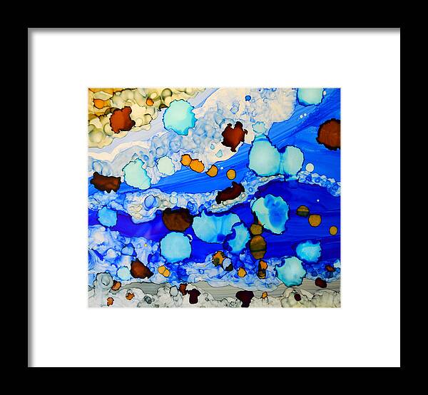 Abstract Framed Print featuring the painting Abstract 23 by Lucie Dumas