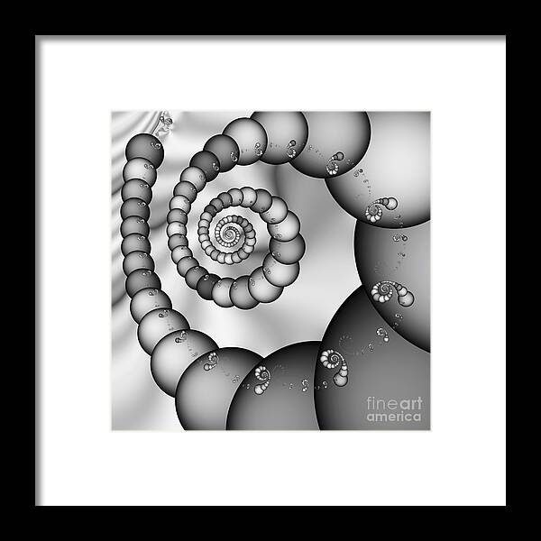 Abstract Framed Print featuring the digital art Abstract 521 BW by Rolf Bertram