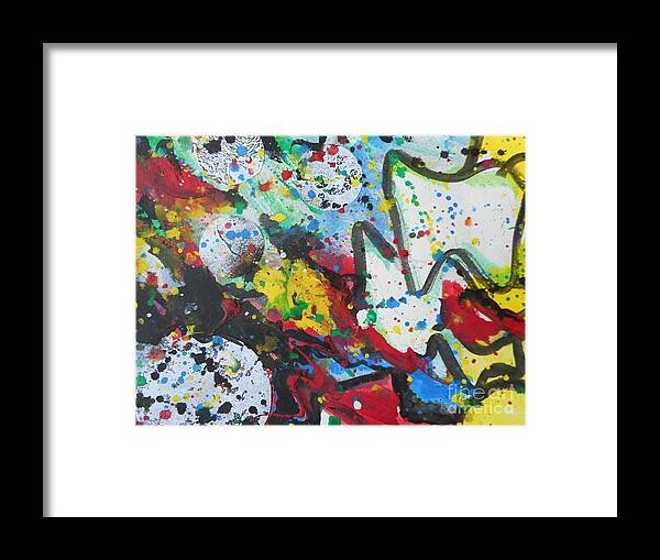 Katerina Stamatelos Framed Print featuring the painting Abstract-9 by Katerina Stamatelos