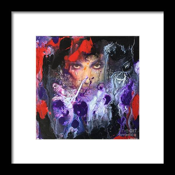 Abstract Art Prince Framed Print featuring the painting Abstract Art Prince by Carl Gouveia