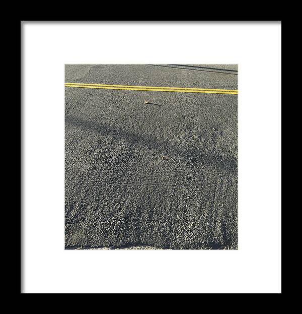 Yellow Framed Print featuring the photograph Abstract Asphalt by Erik Burg