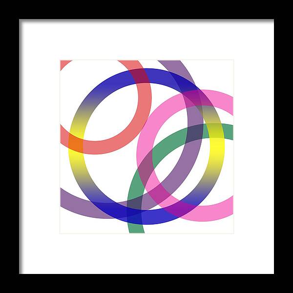 Abstract Framed Print featuring the painting Abstract Circles No 2 by Celestial Images
