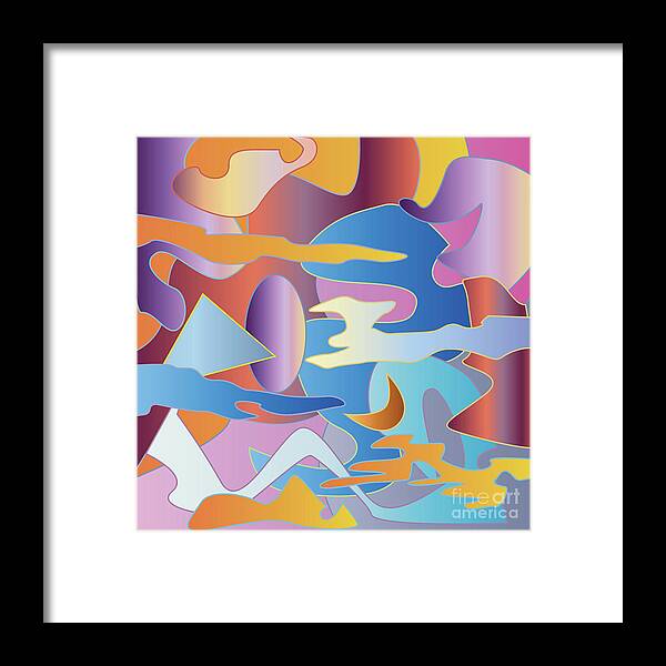 Abstract Framed Print featuring the digital art Abstract Colorful Sky Tones Dawn Sunset Daylight Evening by Beverly Claire Kaiya