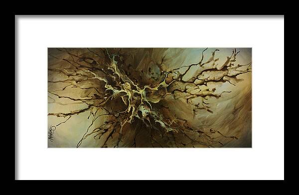Earth Tones Framed Print featuring the painting Abstract design 107 by Michael Lang