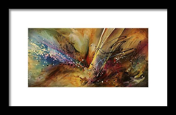 Abstract Expressionism Framed Print featuring the painting Abstract design 108 by Michael Lang