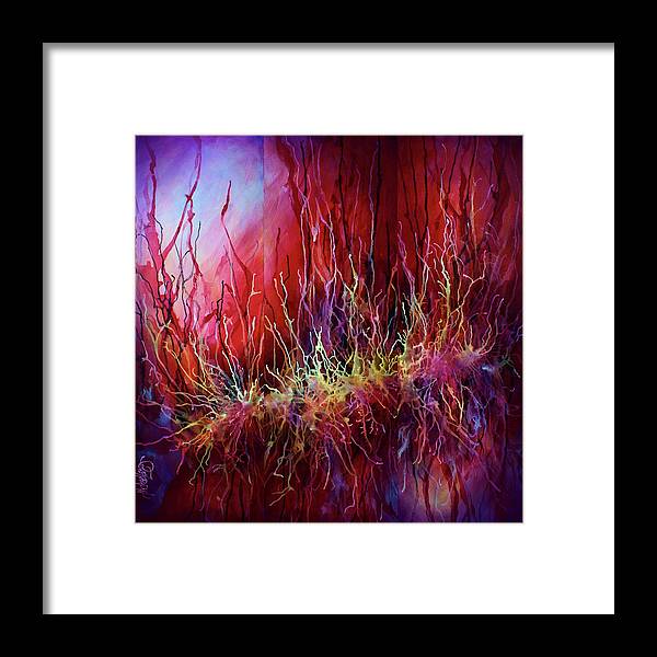 Organic Framed Print featuring the painting Abstract design 110 by Michael Lang