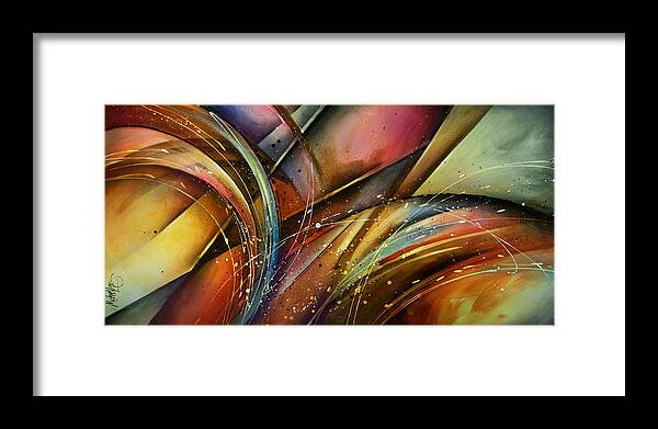 Abstract Framed Print featuring the painting Abstract Design 111 by Michael Lang