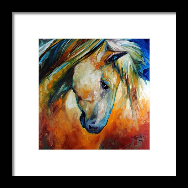 Horse Framed Print featuring the painting Abstract Equine Eccense by Marcia Baldwin