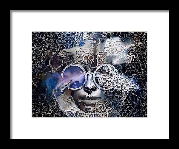 Surreal Framed Print featuring the digital art Abstract Face by Bruce Rolff