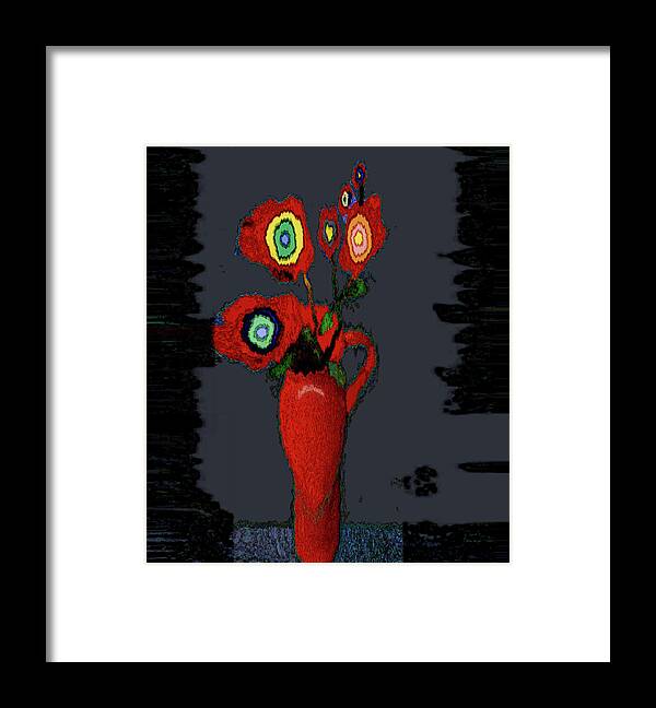 Posters Framed Print featuring the digital art Abstract Floral Art 91 by Miss Pet Sitter