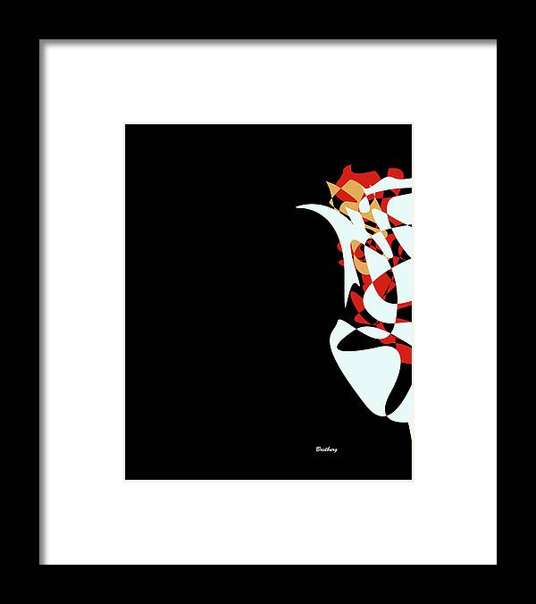 Abstract In The Living Room Framed Print featuring the digital art Abstract Flower 1 by David Bridburg