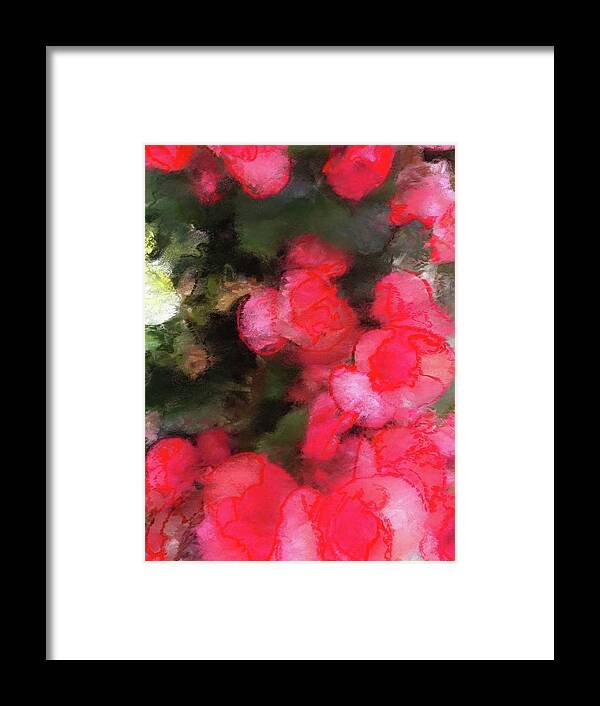 Abstract Pink Garden Framed Print featuring the digital art Abstract Pink Garden by Femina Photo Art By Maggie