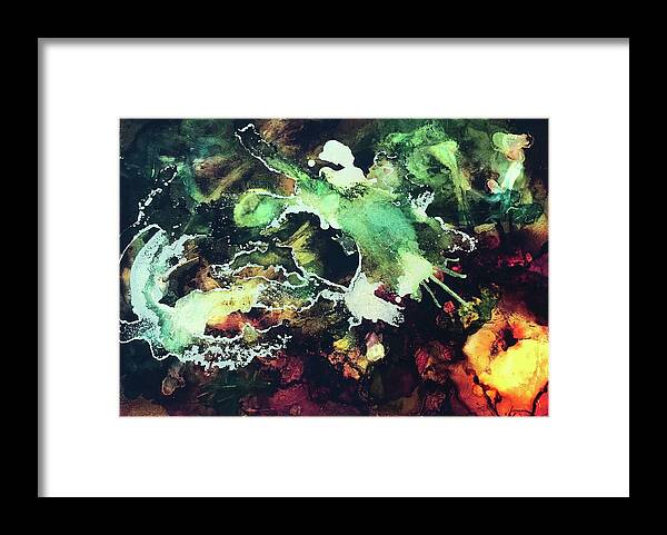 Green Framed Print featuring the painting Abstract by Gloria Smith