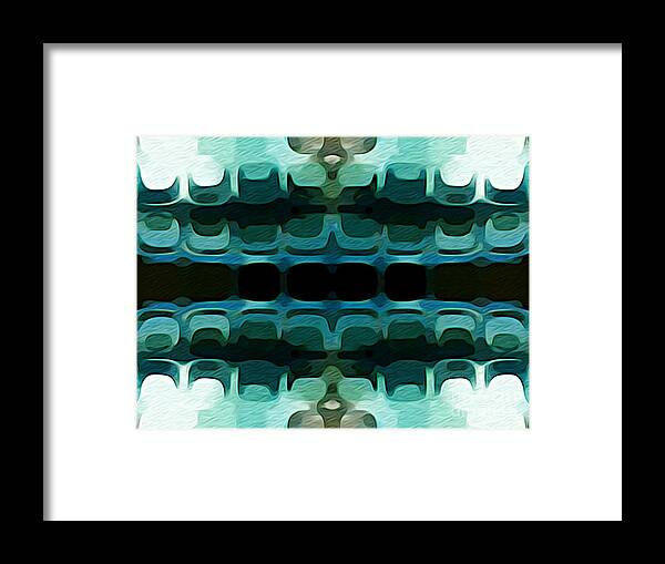 Abstract Framed Print featuring the digital art Abstract Horizontal Tile Pattern - Caribbean Coast by Jason Freedman