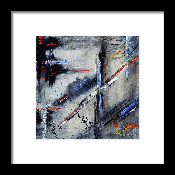 Abstract Framed Print featuring the painting Abstract by Karen Fleschler