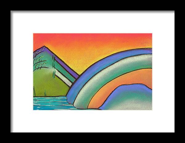 Abstract Framed Print featuring the pastel Abstract Landscape 001 by Joe Michelli