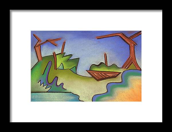 Abstract Framed Print featuring the pastel Abstract Landscape 002 by Joe Michelli