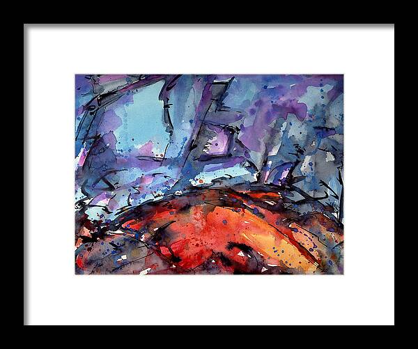 Abstract Landscape Framed Print featuring the painting Abstract Landscape 011 by Joe Michelli