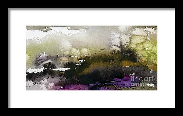 Abstract Framed Print featuring the painting Abstract Landscape Brown Earth by Ginette Callaway