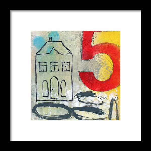 House Framed Print featuring the painting Abstract Landscape by Linda Woods