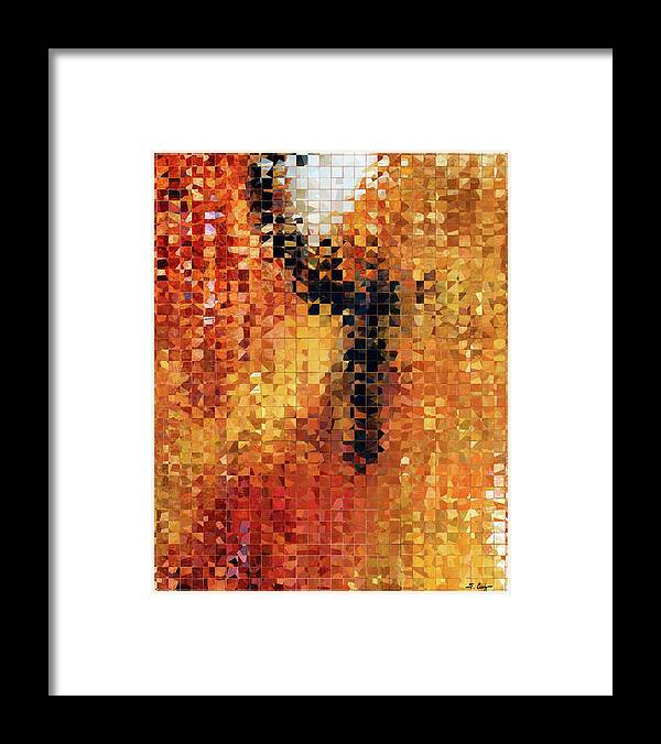Abstract Framed Print featuring the painting Abstract Modern Art - Pieces 8 - Sharon Cummings by Sharon Cummings