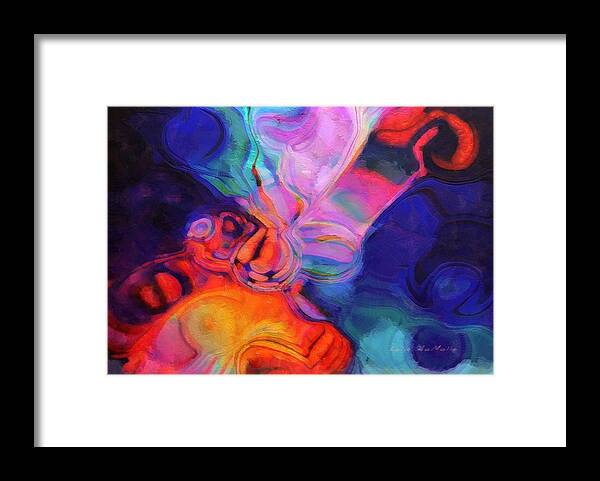 Abstract Framed Print featuring the painting Abstract No. by Lelia DeMello