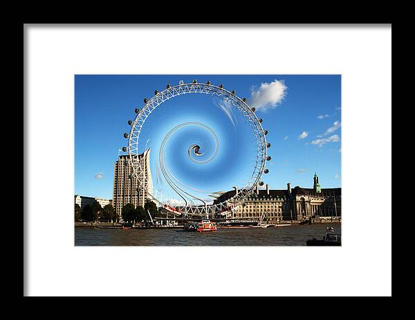 Abstract Framed Print featuring the photograph Abstract of the Millennium Wheel by Chris Day