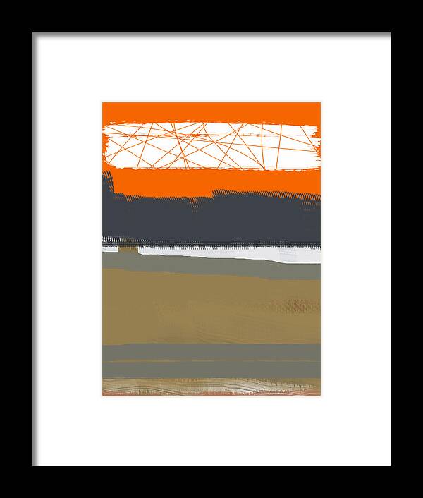 Abstract Framed Print featuring the painting Abstract Orange 1 by Naxart Studio