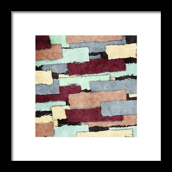 Pattern Framed Print featuring the digital art Abstract Patchwork by Phil Perkins