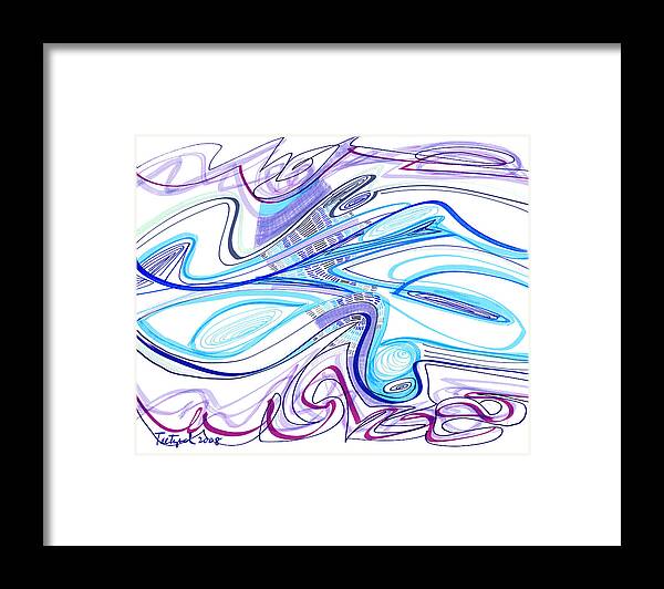 Abstract Framed Print featuring the drawing Abstract Pen Drawing Forty-Two by Lynne Taetzsch