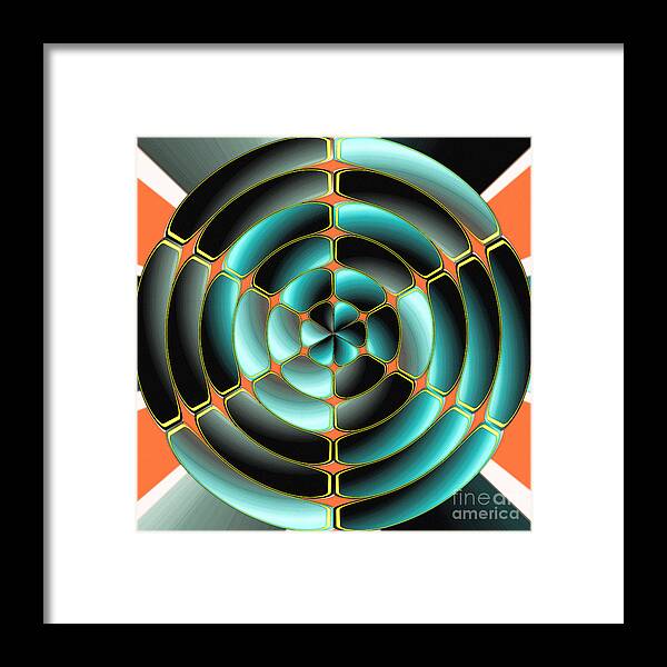 Plastic Framed Print featuring the digital art Abstract radial object by Gaspar Avila