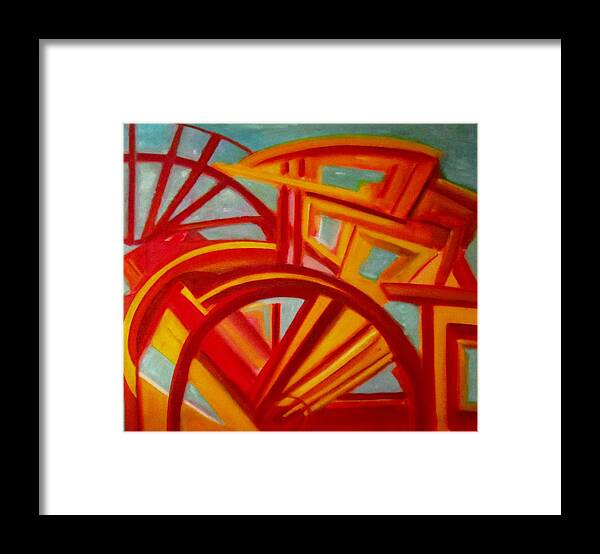 Riverboat Framed Print featuring the painting Abstract Riverboat by Patricia Cleasby