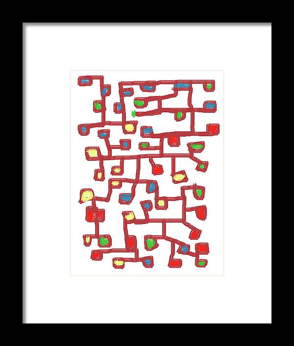 Abstract Framed Print featuring the digital art Abstract Scattered Nodes by Keshava Shukla