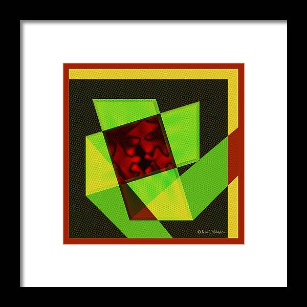 Square Format Framed Print featuring the digital art Abstract Squares and Angles by Kae Cheatham