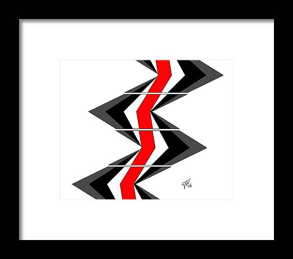 Broken Lines Framed Print featuring the digital art Abstract Stairs by John Wills