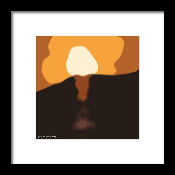 Acrylic Framed Print featuring the painting Abstract Sunset 38 by Gina De Gorna