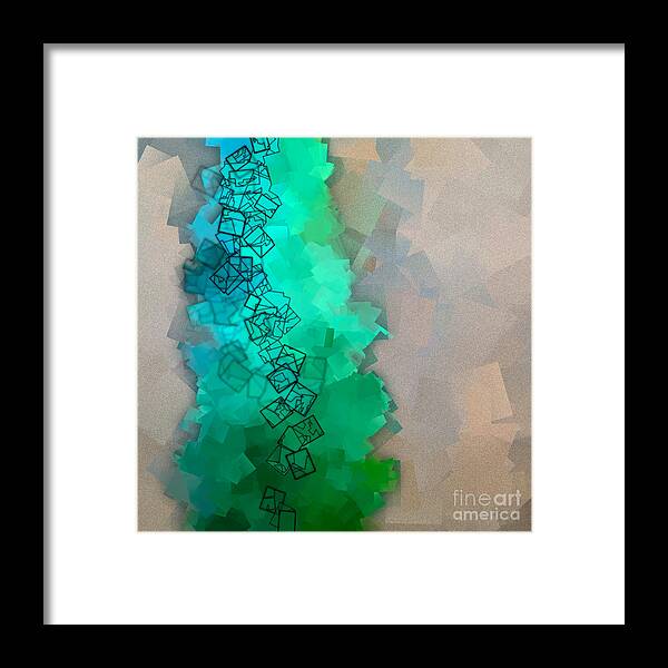 Abstract Framed Print featuring the digital art Meander - Abstract Tiles No15.825 by Jason Freedman