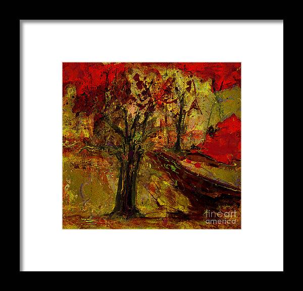 Tree Framed Print featuring the painting Abstract Tree by Julie Lueders 