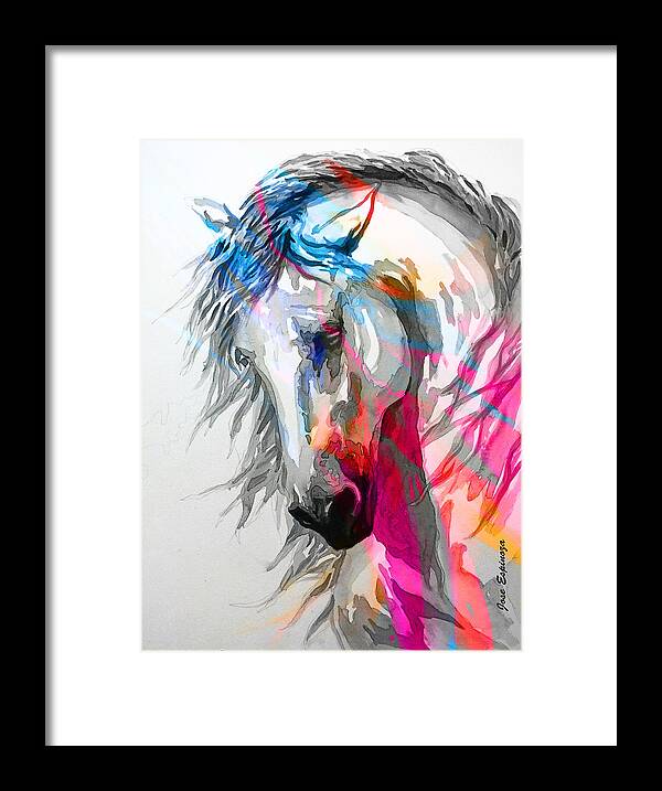 Cavallo Framed Print featuring the digital art A R G E N T O by J U A N - O A X A C A