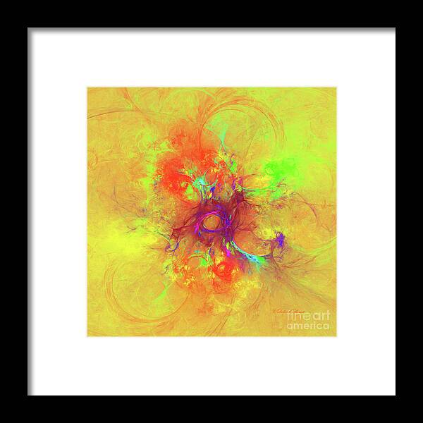 Abstract Framed Print featuring the digital art Abstract With Yellow by Deborah Benoit