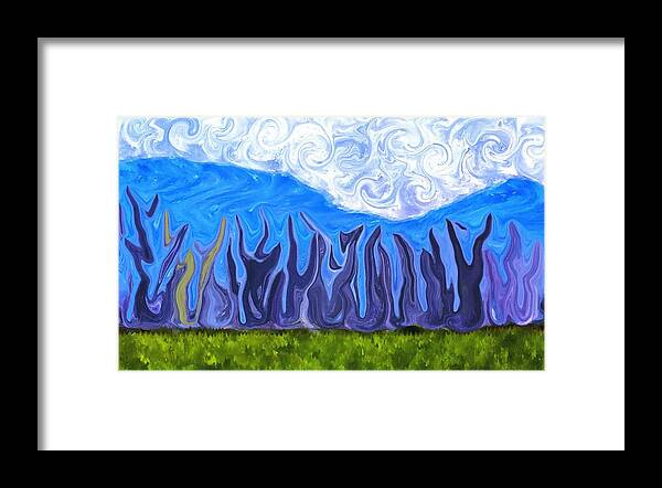 Abstract Framed Print featuring the digital art Abstract Wood Landscape Scene by Delynn Addams