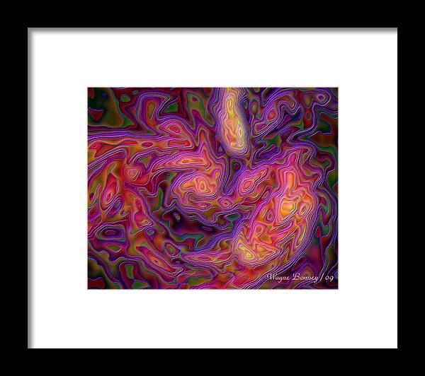 Purple Framed Print featuring the digital art Abstract029138Painting by Wayne Bonney