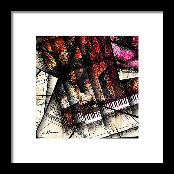 Piano Framed Print featuring the digital art Abstracta_18 Opus I B by Gary Bodnar
