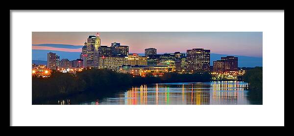 Hartford Framed Print featuring the photograph Hartford Connecticut Panorama by Frozen in Time Fine Art Photography
